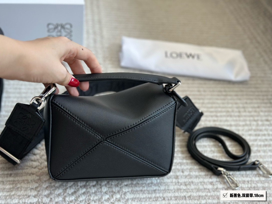 Puzzle bag in soft grained calfskin