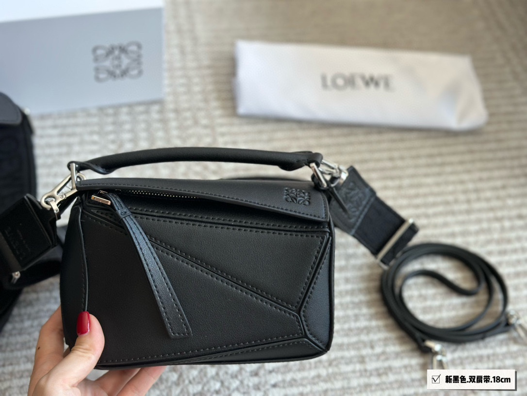 Puzzle bag in soft grained calfskin