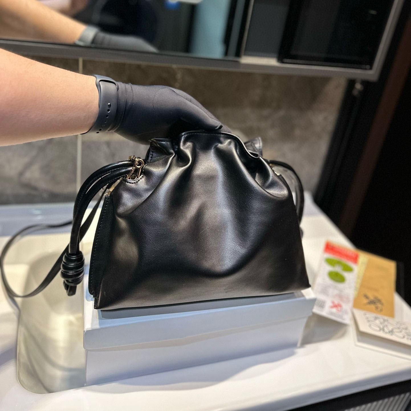 Flamenco clutch in nappa calfskin