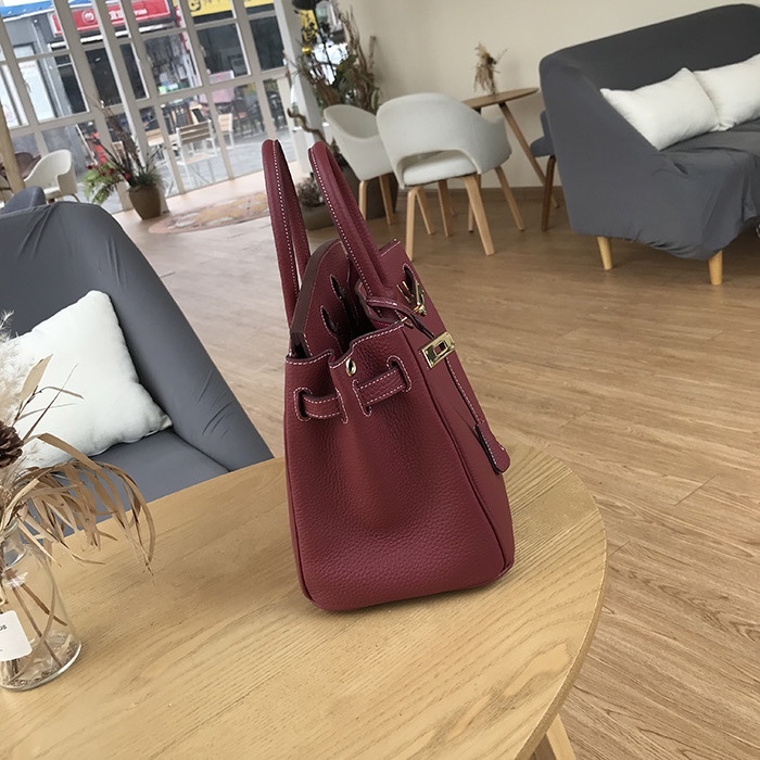 Herthtmes Togo Birkin 25/30/35 Deep Red Bag