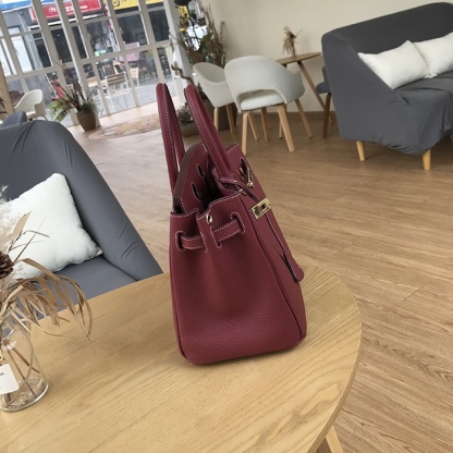 Herthtmes Togo Birkin 25/30/35 Deep Red Bag