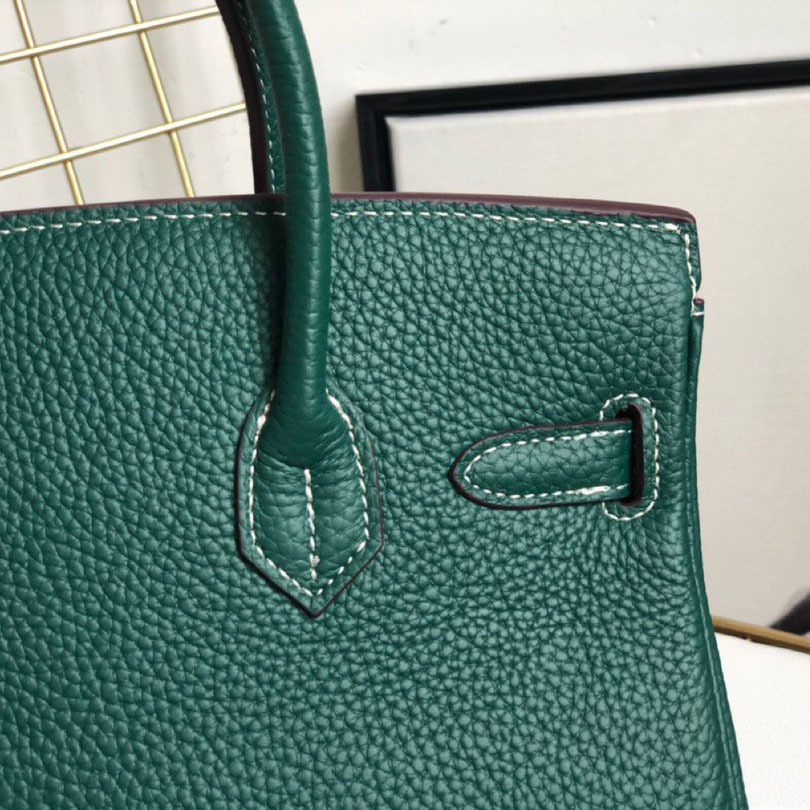 Herthtmes Togo Birkin 25/30/35 Bottle Dark Green Bag