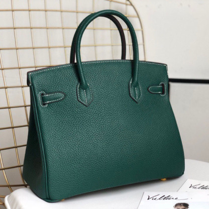 Herthtmes Togo Birkin 25/30/35 Bottle Dark Green Bag