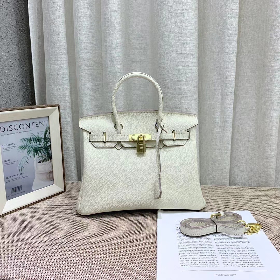 Herthtmes Togo Birkin 20/25/30/35 Bottle White Bag