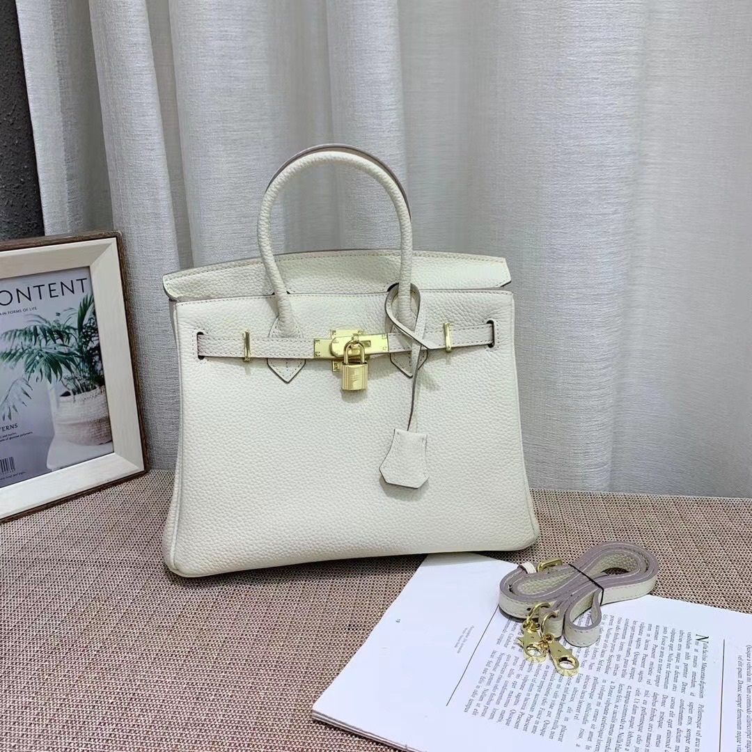 Herthtmes Togo Birkin 20/25/30/35 Bottle White Bag