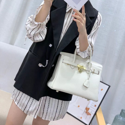 Herthtmes Togo Birkin 20/25/30/35 Bottle White Bag