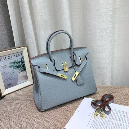Herthtmes Togo Birkin 20/25/30/35 Bottle Gray Blue Bag