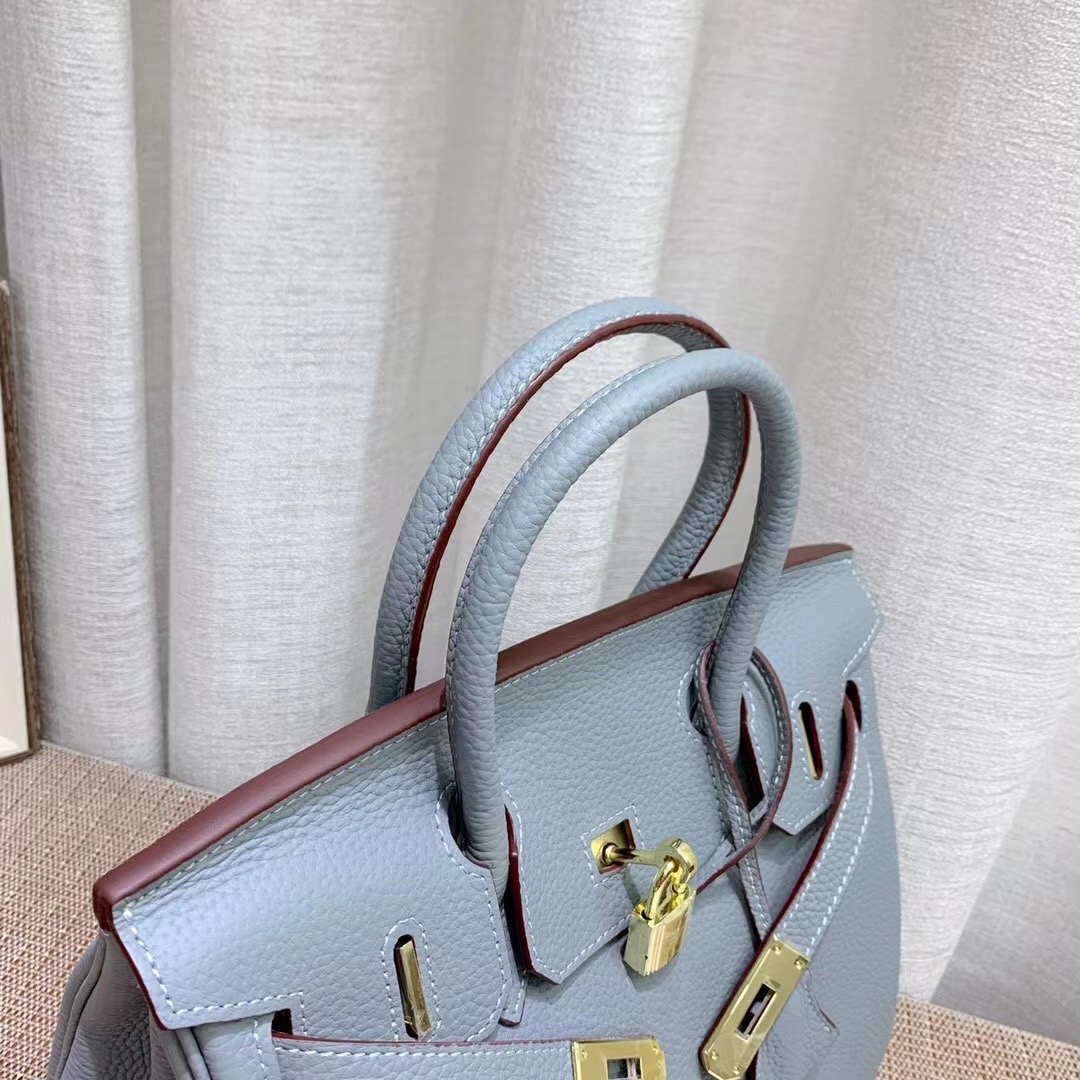 Herthtmes Togo Birkin 20/25/30/35 Bottle Gray Blue Bag