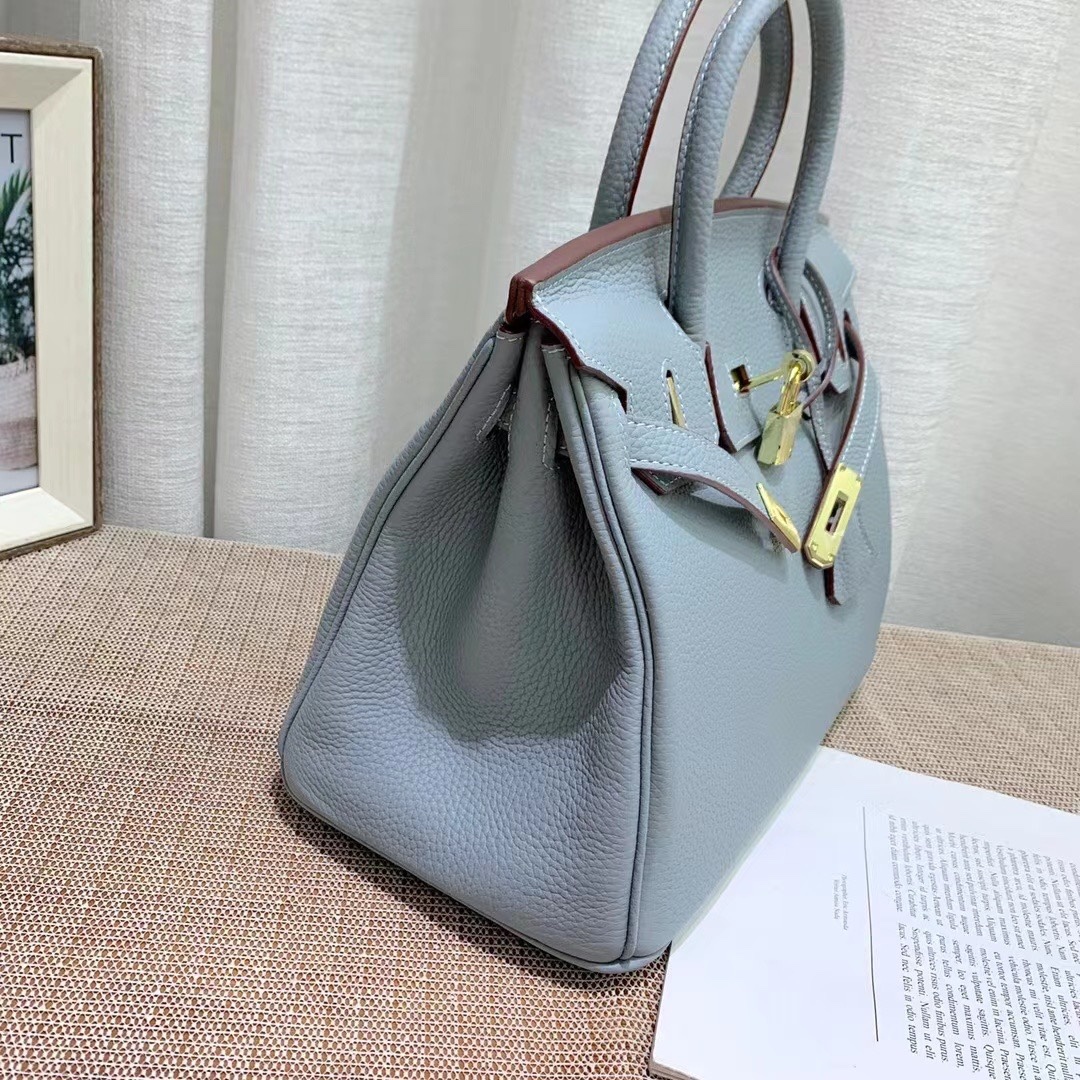 Herthtmes Togo Birkin 20/25/30/35 Bottle Gray Blue Bag