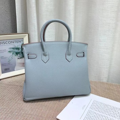 Herthtmes Togo Birkin 20/25/30/35 Bottle Gray Blue Bag