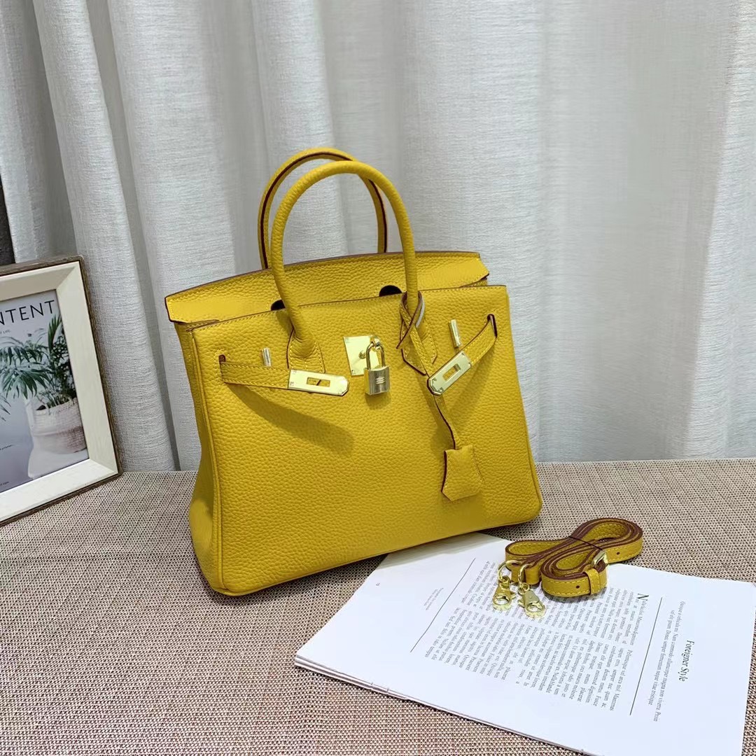 Herthtmes Togo Birkin 20/25/30/35 Bottle Yellow Bag
