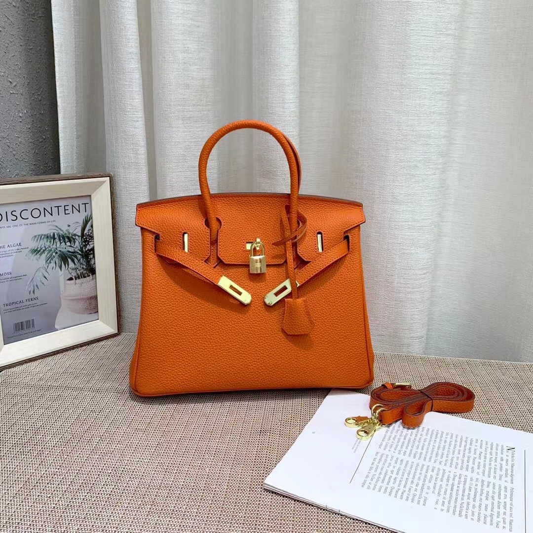 Herthtmes Togo Birkin 20/25/30/35 Bottle Orange Bag