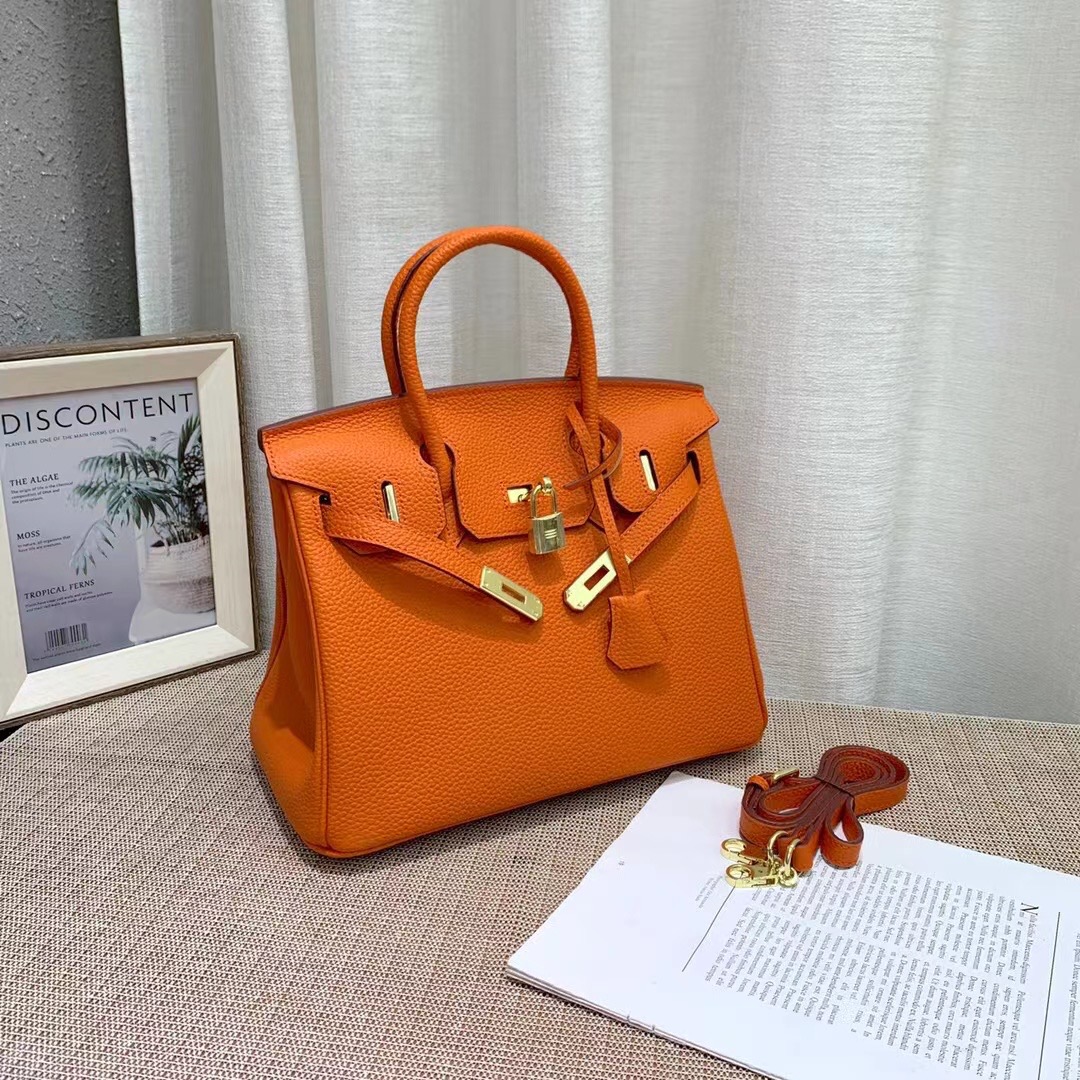 Herthtmes Togo Birkin 20/25/30/35 Bottle Orange Bag