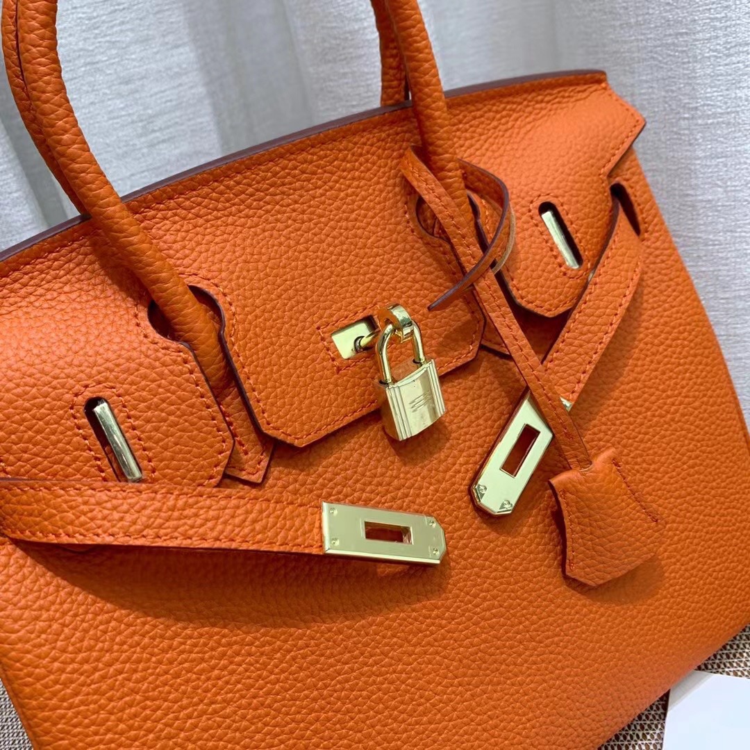 Herthtmes Togo Birkin 20/25/30/35 Bottle Orange Bag