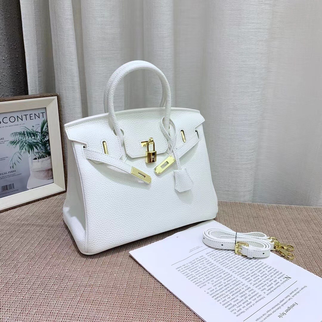 Herthtmes Togo Birkin 20/25/30/35 Bottle White Bag