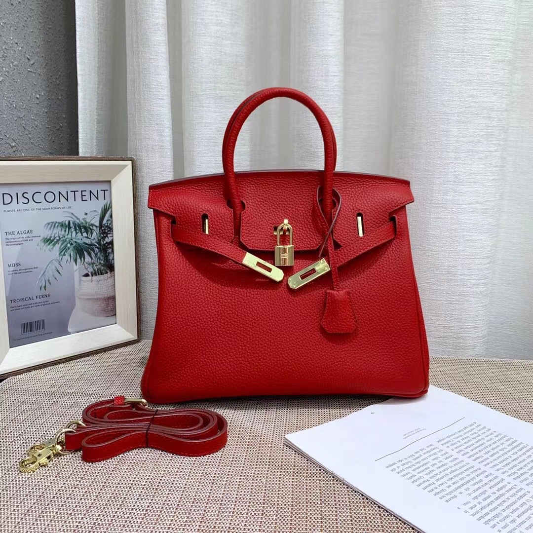 Herthtmes Togo Birkin 20/25/30/35 Bottle Red Bag