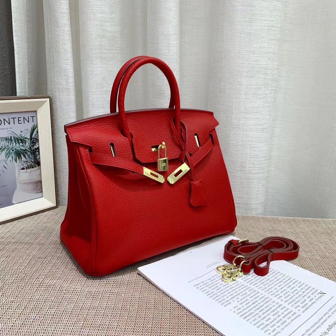 Herthtmes Togo Birkin 20/25/30/35 Bottle Red Bag