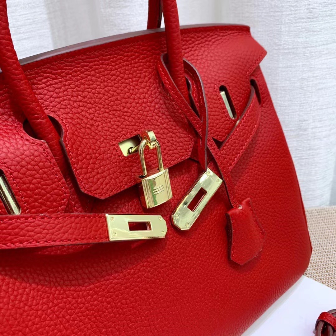 Herthtmes Togo Birkin 20/25/30/35 Bottle Red Bag