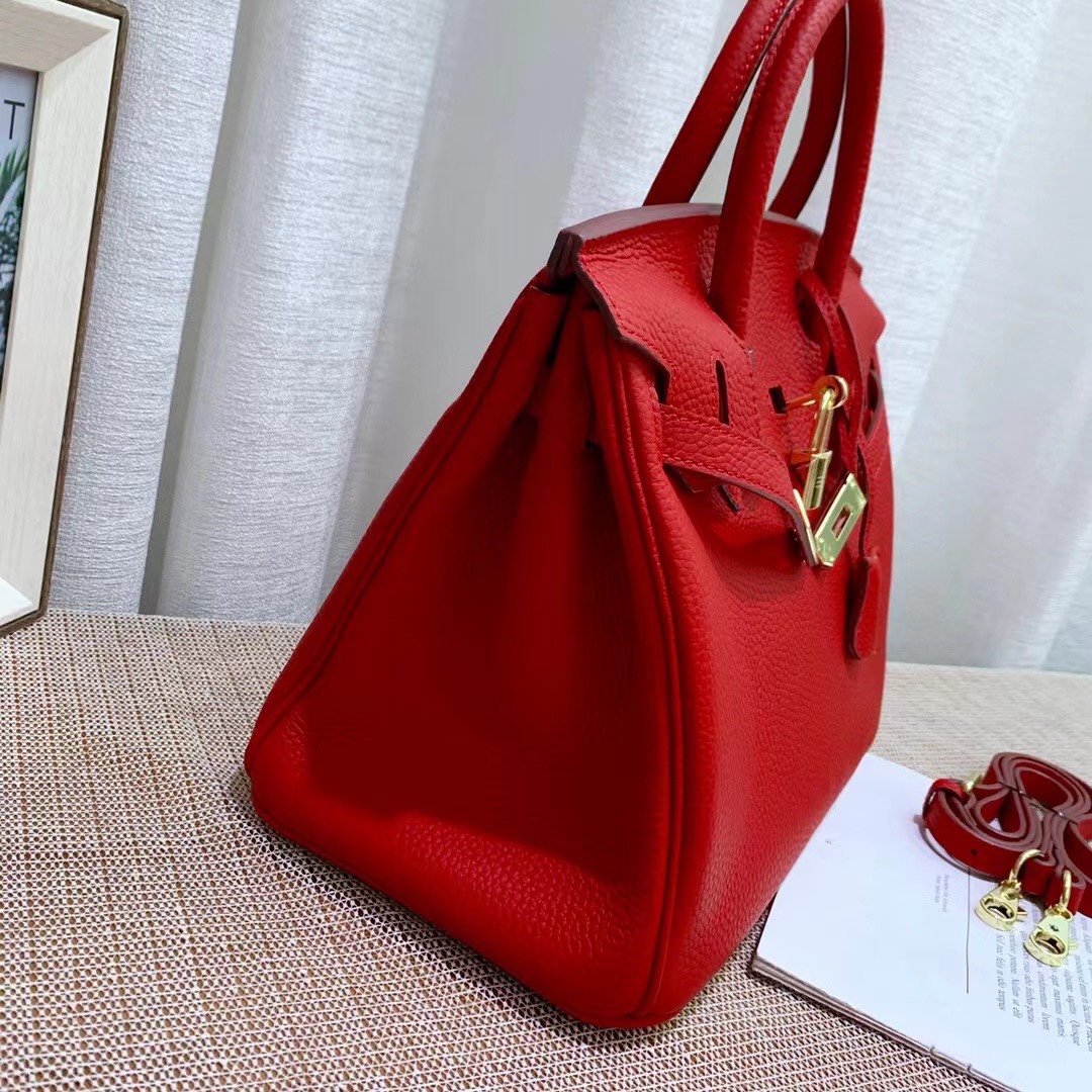 Herthtmes Togo Birkin 20/25/30/35 Bottle Red Bag