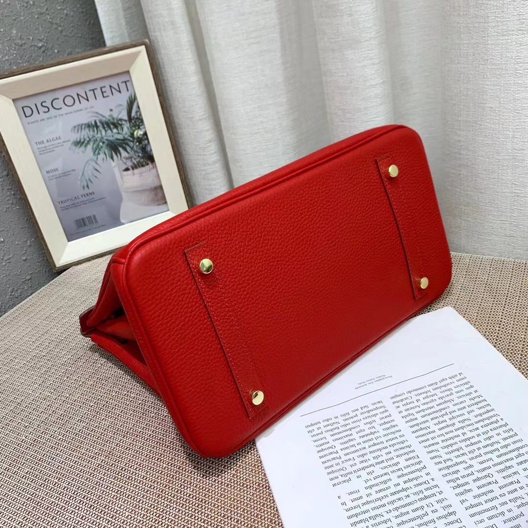 Herthtmes Togo Birkin 20/25/30/35 Bottle Red Bag