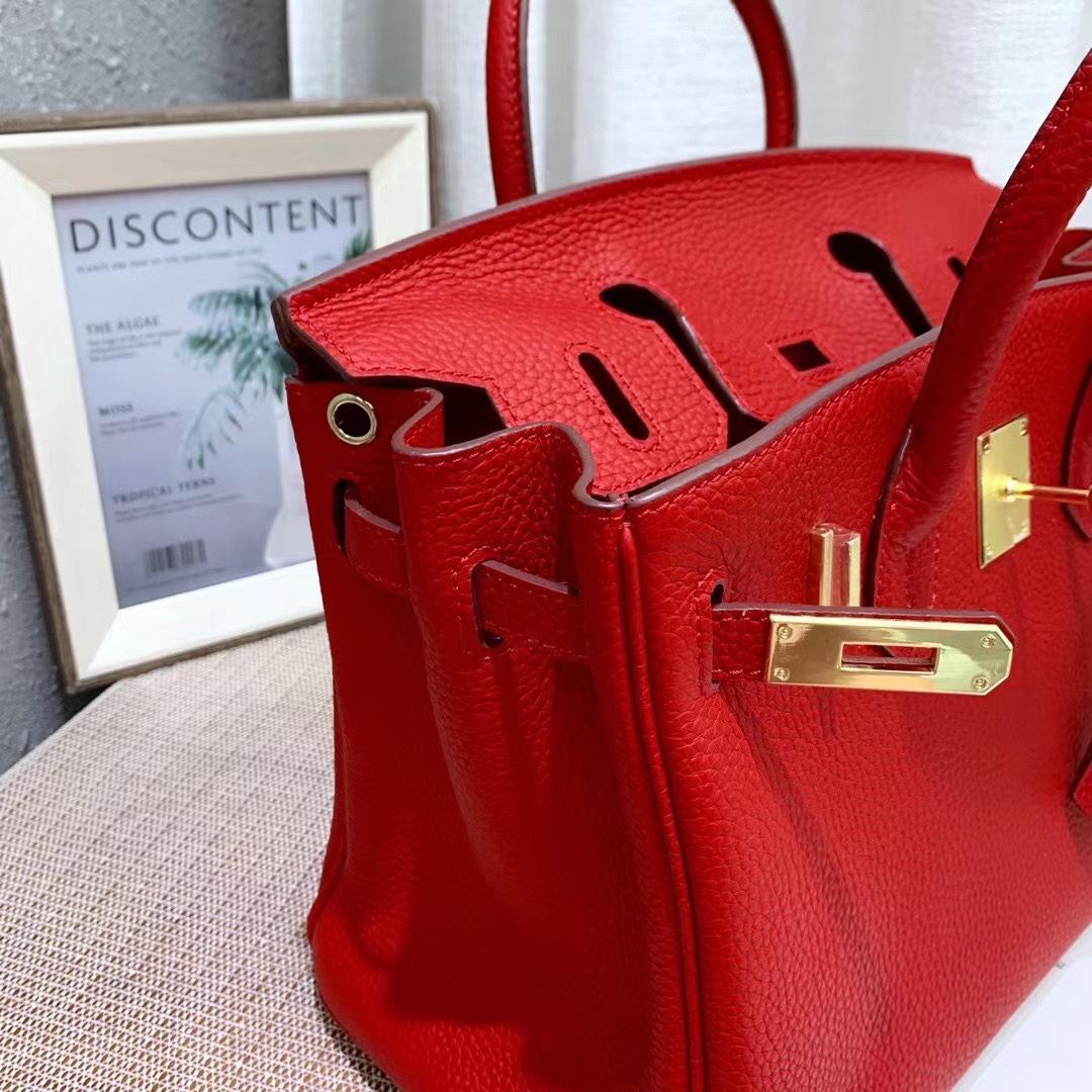 Herthtmes Togo Birkin 20/25/30/35 Bottle Red Bag