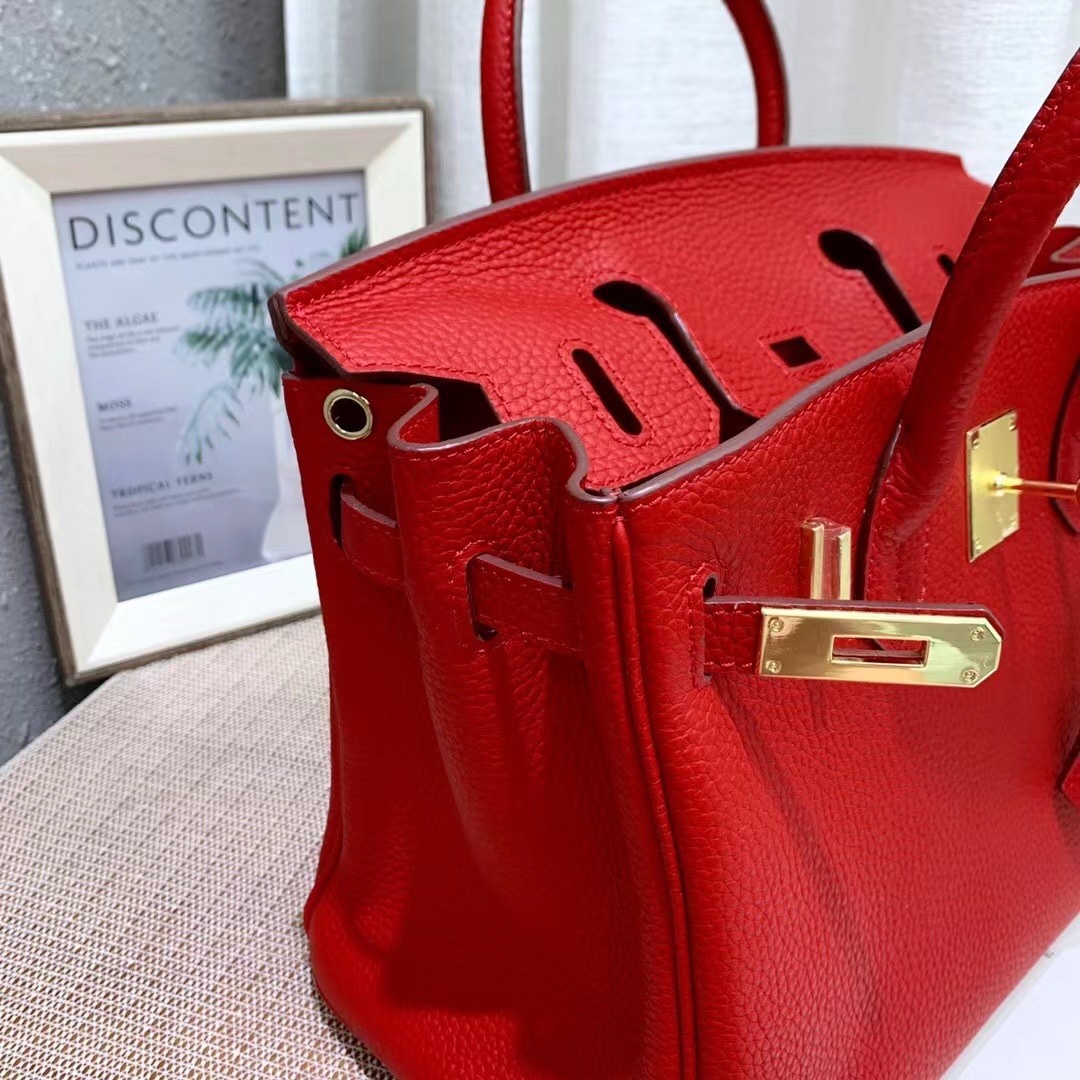 Herthtmes Togo Birkin 20/25/30/35 Bottle Red Bag