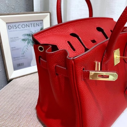 Herthtmes Togo Birkin 20/25/30/35 Bottle Red Bag