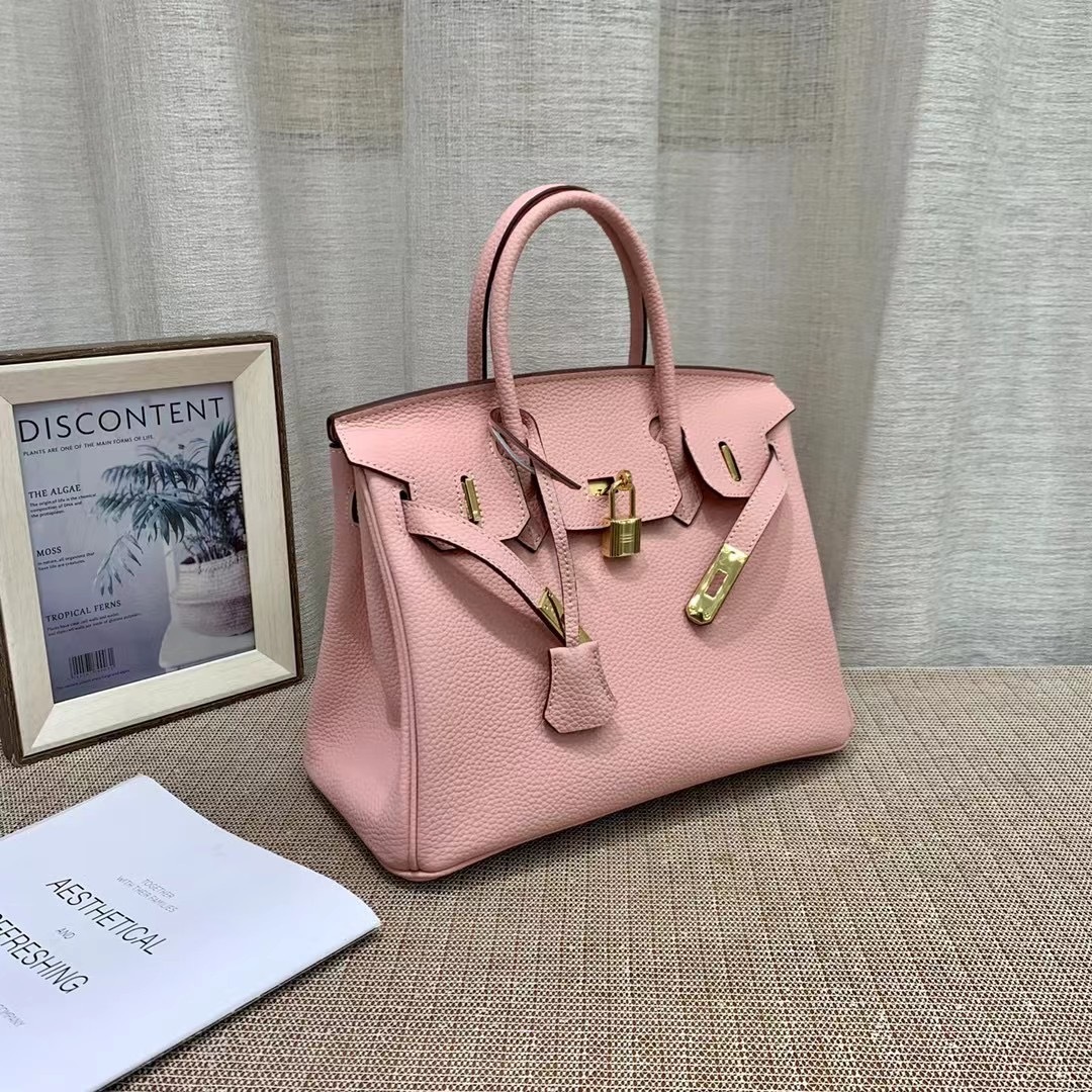 Herthtmes Togo Birkin 20/25/30/35 Bottle Pink Bag