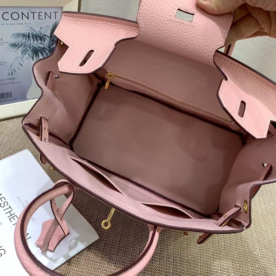 Herthtmes Togo Birkin 20/25/30/35 Bottle Pink Bag