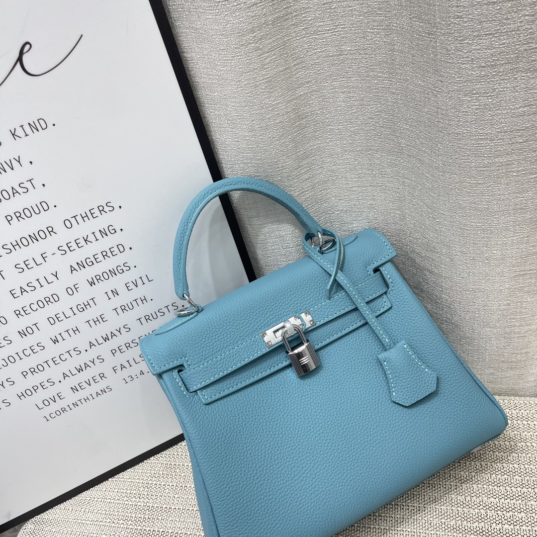Herthtmes Togo Birkin 20/25 Bottle Blue Bag