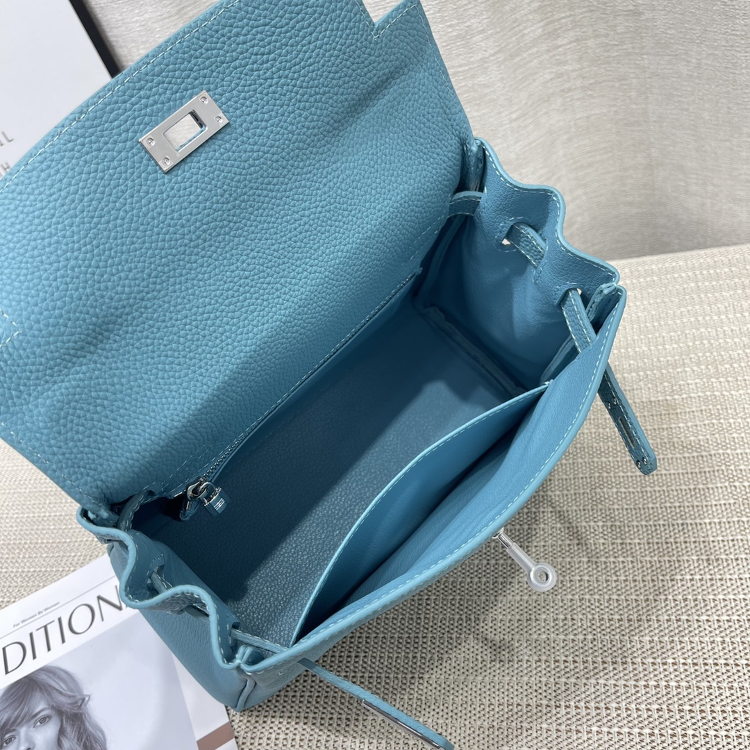 Herthtmes Togo Birkin 20/25 Bottle Blue Bag