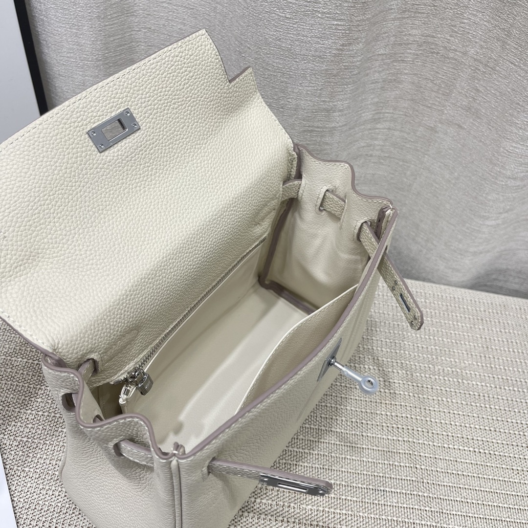 Herthtmes Togo Birkin 20/25 Bottle White Bag