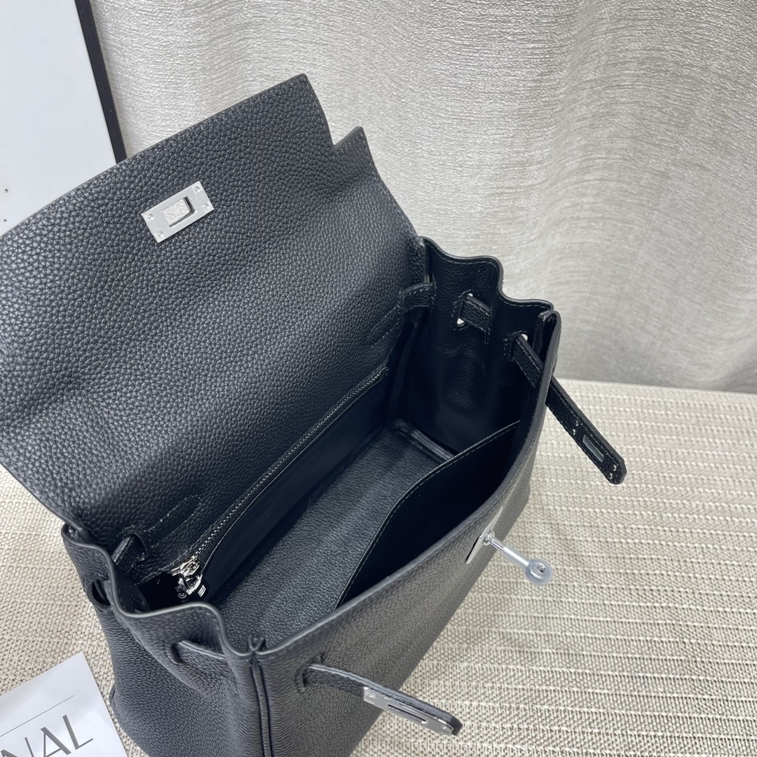Herthtmes Togo Birkin 20/25 Bottle Black Bag