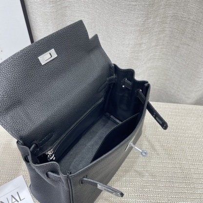 Herthtmes Togo Birkin 20/25 Bottle Black Bag