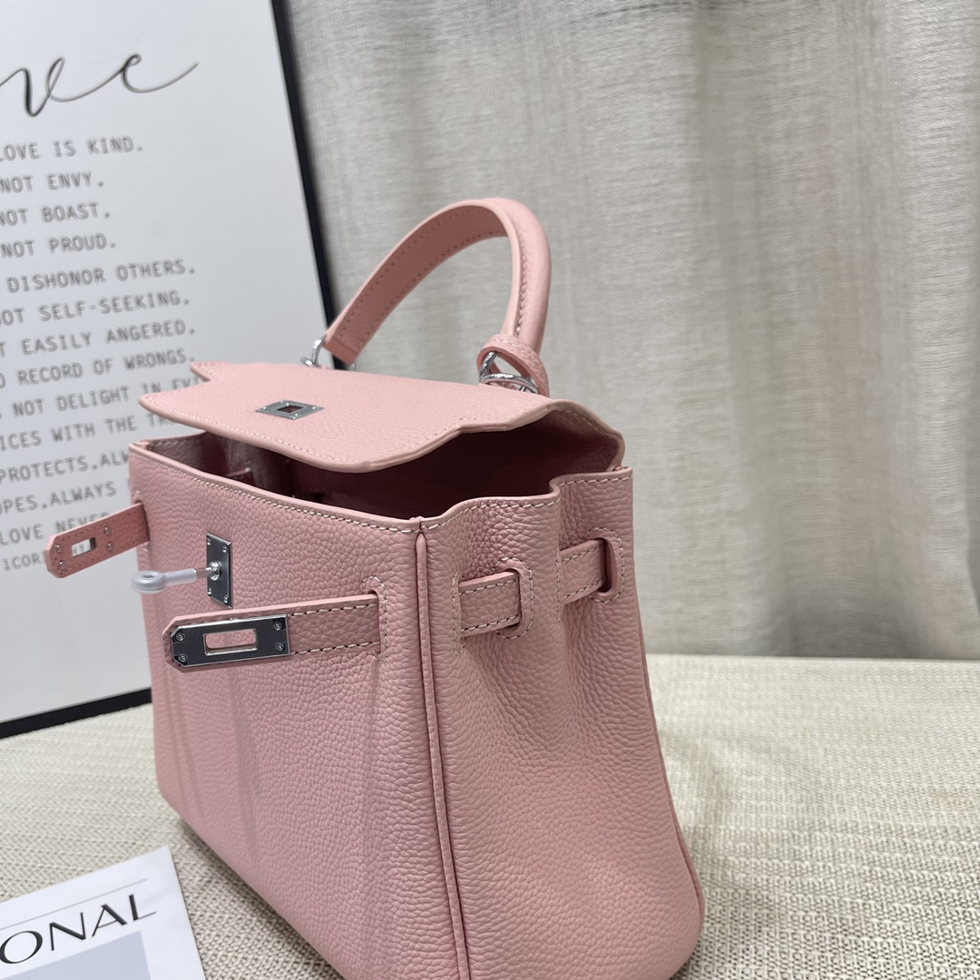 Herthtmes Togo Birkin 20/25 Bottle Pink Bag