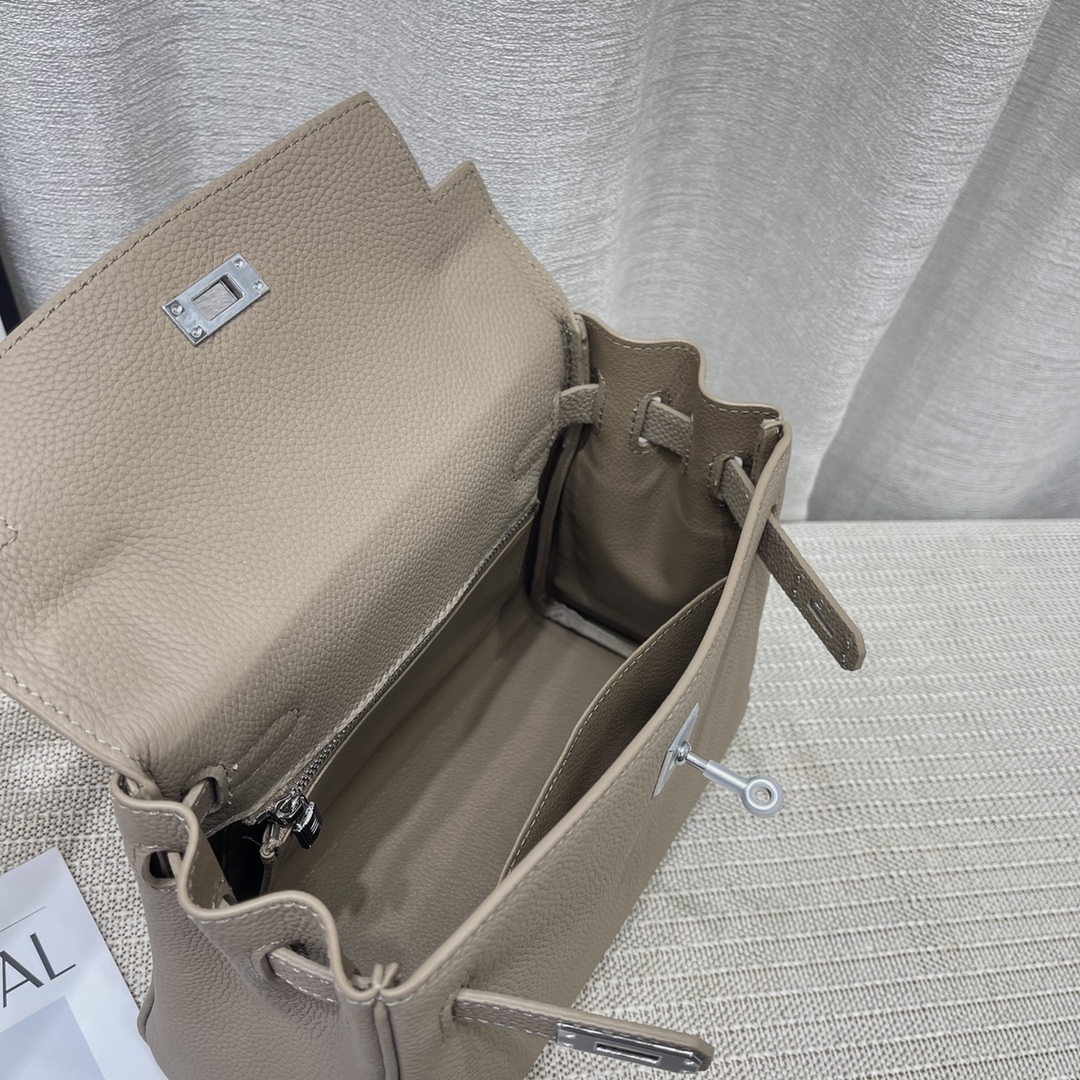 Herthtmes Togo Birkin 20/25 Bottle Khaki Bag