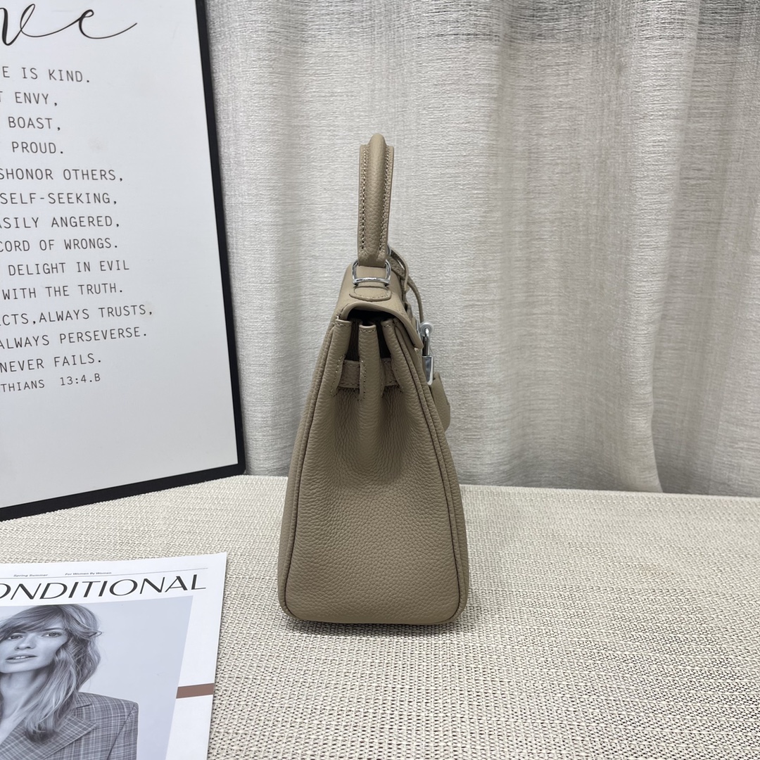 Herthtmes Togo Birkin 20/25 Bottle Khaki Bag