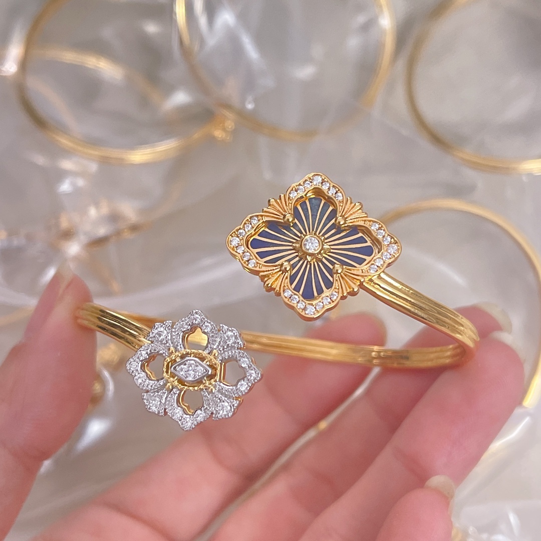 OPERA TULLE YELLOW AND WHITE GOLD BRACELET WITH BLUE ELEMENT