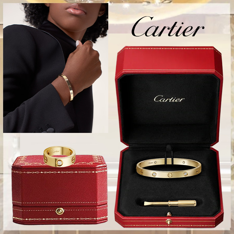 LOVE BRACELET, CLASSIC MODEL, 4 DIAMONDS & LOVE RING, CLASSIC MODEL, 3 DIAMONDS