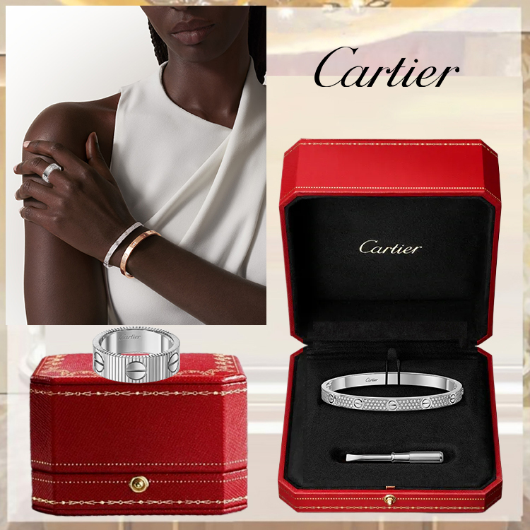 LOVE BRACELET, MEDIUM MODEL, PAVED & LOVE UNLIMITED RING