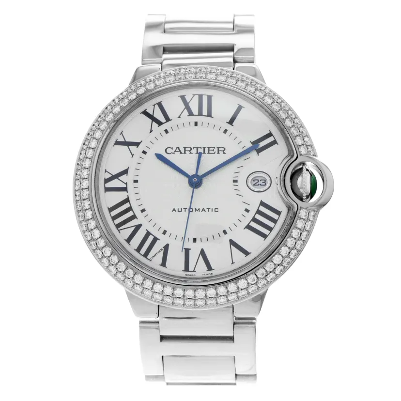 42MM Cartier Ballon Bleu White Gold with Diamonds