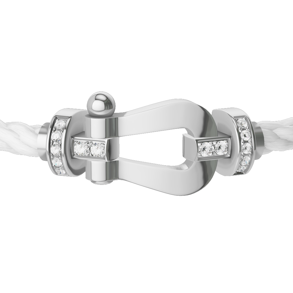 FORCE 10 BRACELET 18K WHITE GOLD AND DIAMONDS LARGE MODEL
