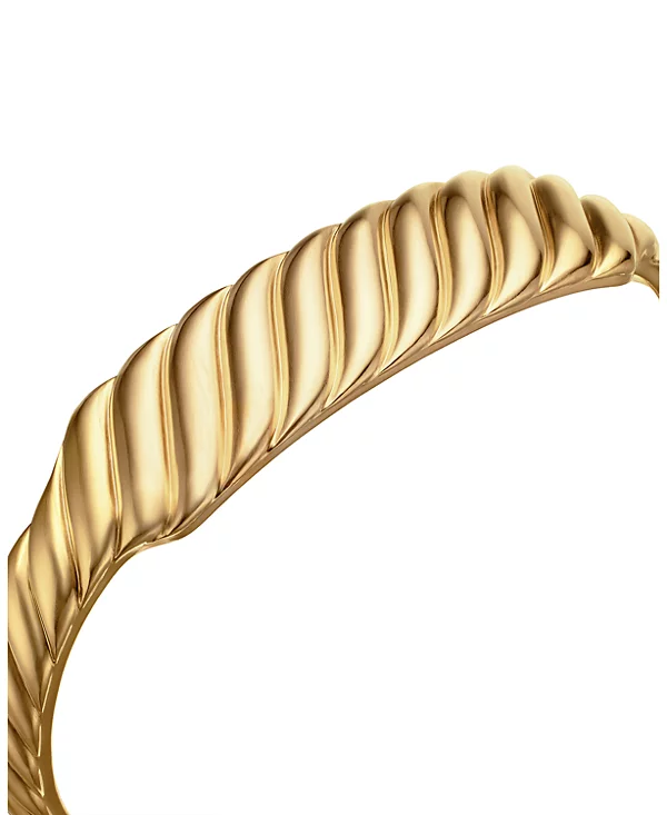 Sculpted Cable Contour Bracelet Sterling Gold, 12.9mm