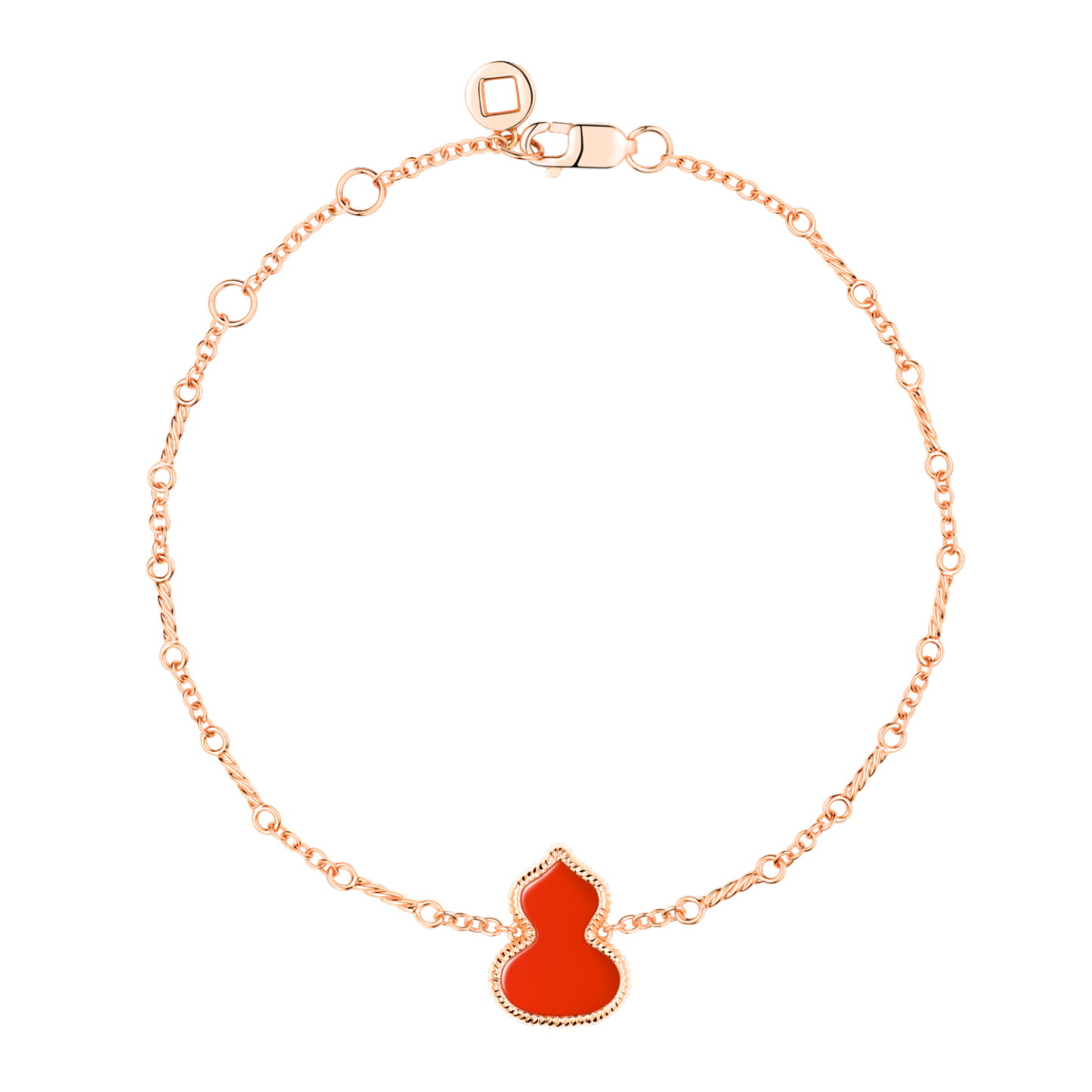 Wulu bracelet in 18K rose gold with red agate