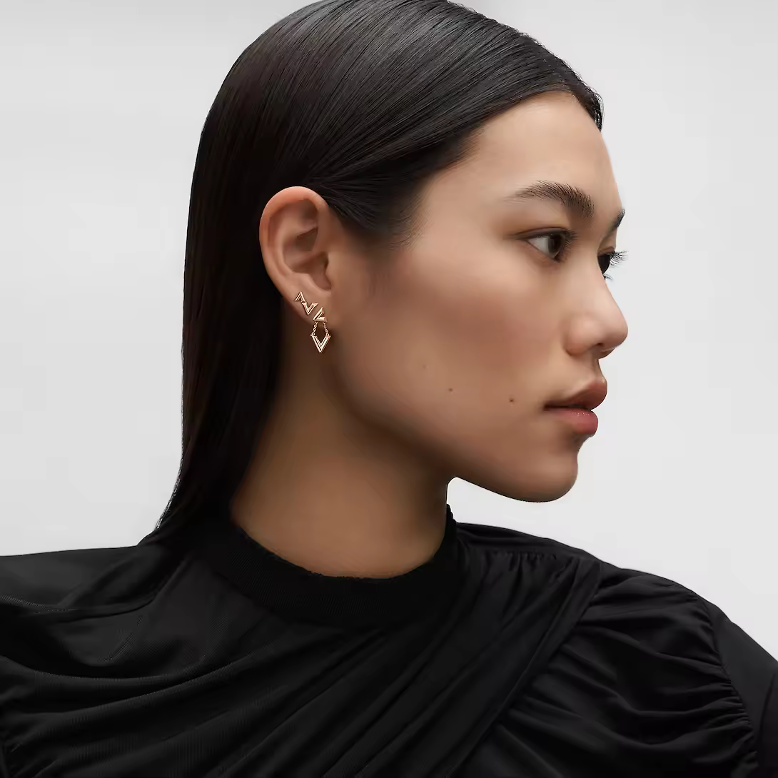 Volt Upside Down Earrings, Pink Gold