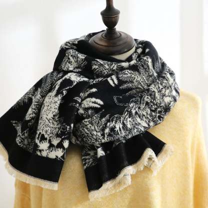 Double-sided cashmere scarf fd printing scarf
