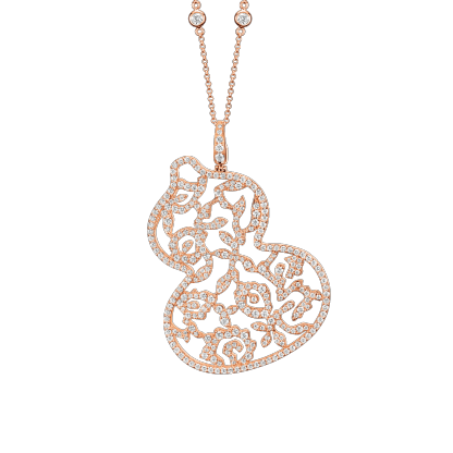 Wulu Lace necklace in 18K rose gold with diamonds