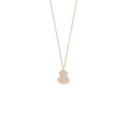 Petite Wulu necklace in 18K rose gold with diamonds