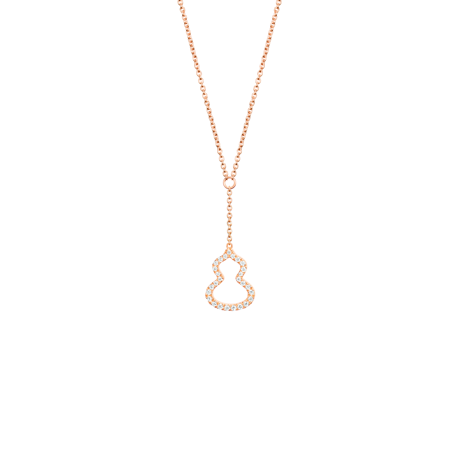 Petite Wulu necklace in 18K rose gold with diamonds