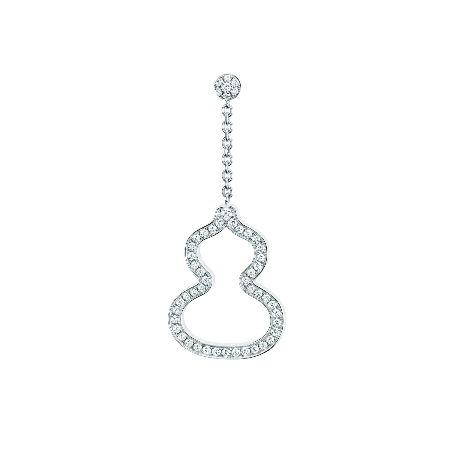Wulu earring in 18K white gold with diamonds